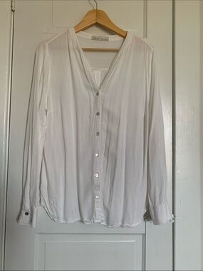 Lightweight White Button-Front Women's Blouse